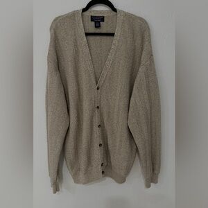 Roundtree & Yorke Men's Tan Cardigan Sweater